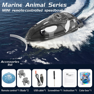 RC cá mập đồ chơi 2.4G nước chơi điều khiển từ xa thuyền với ánh sáng tốc độ cao RC diễn viên đóng Thế đồ chơi với bóng đẩy chơi - Product Image 6