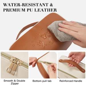 Sac cosmétique de voyage résistant à l'eau Portable PU cuir cosmétiques support de stockage grande capacité maquillage organisateur sacs pour femmes - Product Image 5