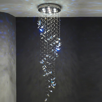 Lustre moderne en cristal K9 avec pendentif papillon, LED, télécommande, installation facile, hauteur réglable, protection des yeux