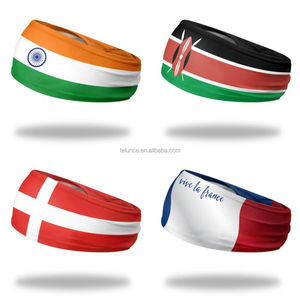 Op maat gemaakte hoofdbanden met vlaggen van de VS, Mexico en het VK.  Aanpasbare, omkeerbare, elastische sport hoofdbanden voor basketbal, voetbal en andere sporten. - Product Image 3