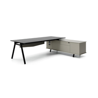 2025 plus récent bureau de direction de luxe usine personnalisé mobilier de bureau haut de gamme moderne convertible en forme de L placage de bois bureaux