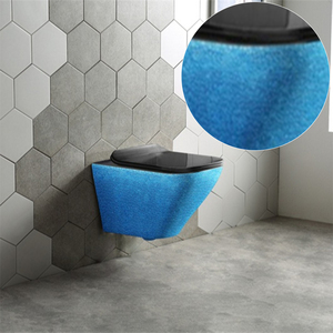 ไร้ขอบชุบทองติดผนังสีห้องน้ำชามพอร์ซเลนเซรามิกแขวนผนังห้องน้ำ - Product Image 1