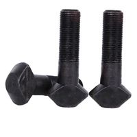 Boulons à tête hexagonale de qualité Hopper en acier au carbone zingué/oxdé noir M16 à M30 pour le fixation des revêtements de goulottes et des plaques d'impact