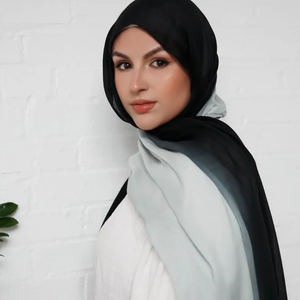 Premium Ombre Hijab Modal Shawl Impreso Floral Patrón Transpirable Airflow Bufanda para todas las estaciones - Product Image 4