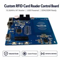 Lector RFID Personalizado PCBA, Protocolo ISO15693 ISO14443 de 13.56MHz, Controlador de Tarjetas M1 y CPU, Compatible con Comunicación LCD, USB o Inalámbrica
