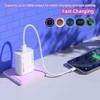 Chargeur mural USB-A rapide 100W QC3.0 avec protection OTP/OVP, adaptateur de voyage haute puissance pour ordinateurs portables et téléphones, prise EU/US