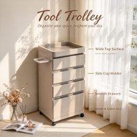 Armoire à outils de salon moderne multi-niveaux, chariot à tiroirs mobile, organisateur d'équipement de coiffure pour salon commercial