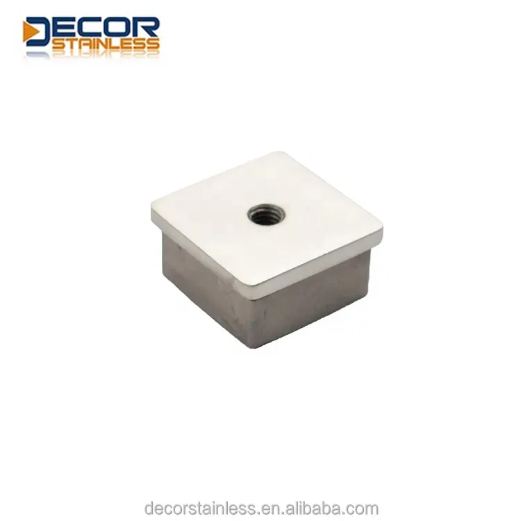 Steel 316 Stainless Steel Square End Cap with Holes Male Hexagon Connection 10mm Tube Plug Customizable OEM Support
