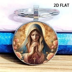 Llavero con Colgante de Nuestra Señora de Jesús, Tema Católico, Pequeño Regalo Creativo de Metal con Diseño de Ángel - Product Image 6