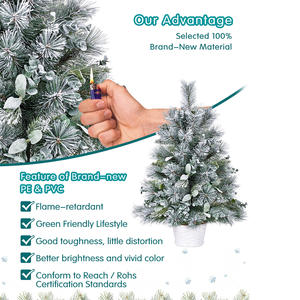 60 ס "מ באיכות גבוהה שולחן עבודה מלאכותי עץ חג המולד עם אורות לבנים חמים - Product Image 5