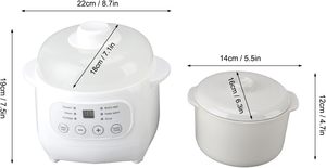 Hot Selling Silent Electric Slow Cooker Claypot <b>Ceramic</b> Stew <b>Pot</b> Egg Custard Soup <b>Pot</b> Electric With Steam Eggs Basket - Product Image 3