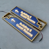 Signalisation directionnelle d'hôtel 3D personnalisée en acier inoxydable 304 avec éclairage LED, signalisation commerciale en acrylique, éclairage LED, numéro de chambre