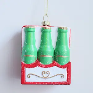 Fun Christmas Tree Ornament Beer Crate 6 Pack Design Unique Xmas Gift for Holiday Seasonal Party Decor