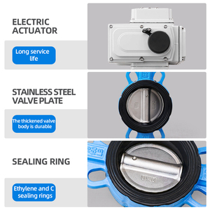 Valvola a Farfalla Elettrica Motorizzata DQ in Ghisa, Valvola a Farfalla Elettrica Regolabile Antideflagrante in Acciaio Inossidabile - Product Image 2