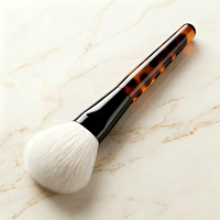 Nouvelle brosse à poudre cosmétique professionnelle en acétate écaille de tortue de qualité supérieure avec logo personnalisé, brosse à maquillage individuelle pour fond de teint