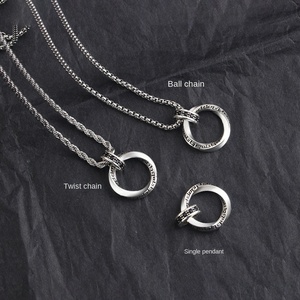 Mặt dây chuyền vòng đôi Mobius unisex, phong cách thể thao, thời thượng, cá tính, đơn giản, phong cách hip-hop nam, mặt dây chuyền đồng hình tròn, dây chuyền nam - Product Image 2