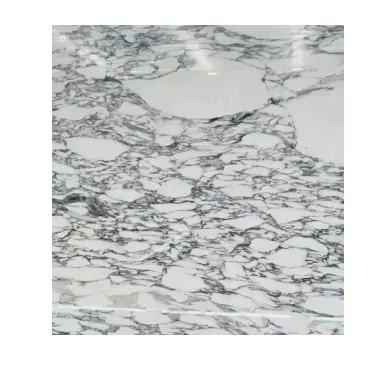 กระเบื้องหินอ่อนสีขาวบล็อกราคา Carrara กระเบื้องหินอ่อนสีขาวโมเสคผนังลายราวบันได