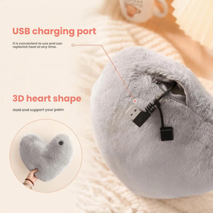Almohada Eléctrica USB con Forma de Corazón, Cojín Calefactor de Felpa, Almohada Cálida de Invierno, Regalo de San Valentín, Personalizable OEM - Product Image 3