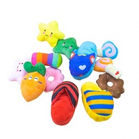 Jouet en peluche couineur pour chien, petit jouet d'entraînement pour animaux de compagnie, forme de pantoufle, de carotte, de beignet ou d'étoile, pour jeu interactif