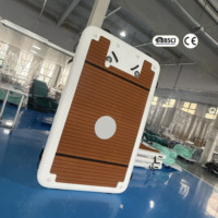 Plateforme flottante gonflable Drop Stitch DWF pour loisirs, yoga, jet ski avec échelle antidérapante, taille personnalisée OEM