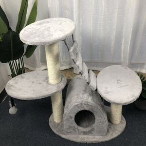 Longnew-poste rascador de gato Natural con puente, árbol, Torre - Product Image 1