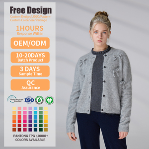 Knitwear Manufacturers OEM ODM Angola Wool Long Sleeve Women Knitted <b>Cardigan</b> <b>Sweater</b> - Product Image 2