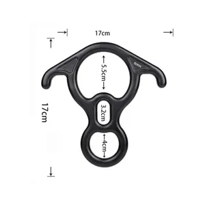 Dispositif de rappel 50KN pour escalade, type OX Horn 8, avec anneau de descente à huit branches et oreilles courbées, équipement de sécurité - Product Image 4