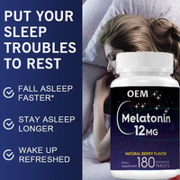 Comprimés de mélatonine OEM pour un sommeil profond, 20 mg, complément alimentaire, marque privée, favorise la qualité du sommeil, soutient le sommeil relaxant, comprimés de mélatonine