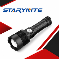 Lampe torche LED zoomable STARYNITE 3000LM, rechargeable USB-C RGB, tactique, fonction mémoire, IP65, en aluminium, vente en gros