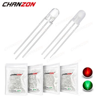 100 pièces F5 5mm LED Diode électroluminescente ampoule bicolore rouge vert Anode commune Cathode Transparent Diffusé Micro indicateur 3V
