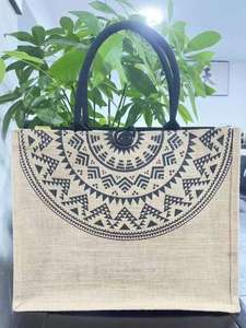 Sac fourre-tout en toile réutilisable de haute qualité, écologique, ECOGREEN, naturel, fait main, motif personnalisable, fermeture à ruban long, fermeture à l'épaule - Product Image 5