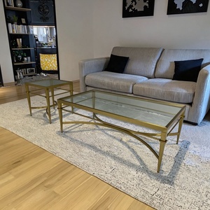 Elegante Gouden Stalen Cocktailtafel Met Glazen Top Elegant Koffiemeubilair Voor Woonkamermeubilair - Product Image 2