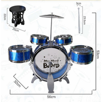 HUASHENG Popular Toy Kids Drums Set Children Percussion Musical Instrument Jazz Drums Toy Set With Stool