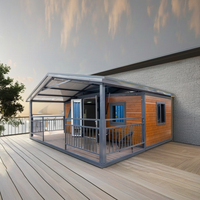 Pavillon extérieur préfabriqué extensible de 20 pieds pour maison conteneur, idéal pour appartement, chambre ou villa, fabriqué en panneaux sandwich