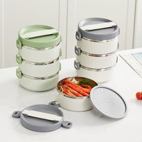 Boîte à lunch isotherme empilable multi-couches sans BPA en acier inoxydable 304, boîte bento étanche, conteneur alimentaire portable isolé