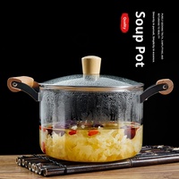 2.5L 3.5L 4.5L 5.5L Micro-ondes Cuisinière Feu Directement Résistant Antiadhésif Cuisine Verre Marmite Ensembles