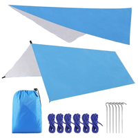 Vente en gros de bâche de camping ultralégère et imperméable, abri de survie en plein air avec hamac, pour mouche, pare-soleil