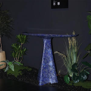 Meubles en pierres précieuses naturelles au design unique, table <span class=keywords><strong>console</strong></span> en lapis lazuli bleu pour la décoration de villa et d'hôtel - Product Image 3