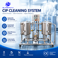 Chariot de nettoyage CIP mobile personnalisé en acier inoxydable avec pompe sanitaire, chauffage électrique et PLC pour le nettoyage des fermentateurs et des cuves de brasserie