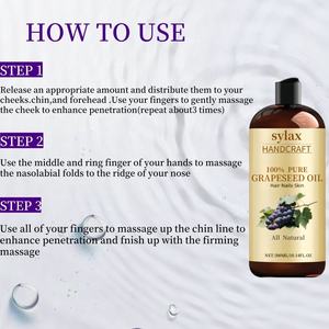 100% чистое натуральное масло из виноградных косточек для укрепления волос, увлажнения, ароматерапии, массажа и глубокого ухода за телом SYLAX - Product Image 2