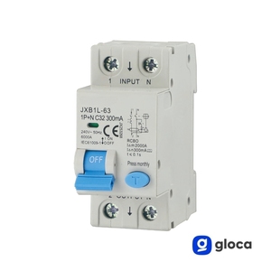 Interruptor Automático Miniatura Gloca Rcbo 1P+N 32A 300mA 220V Curva C 6KA Clase A - Product Image 2