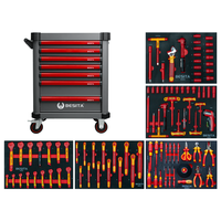 Armoire à outils en acier à 7 tiroirs avec chariot de mécanicien, 94 pièces d'outils isolés, robuste