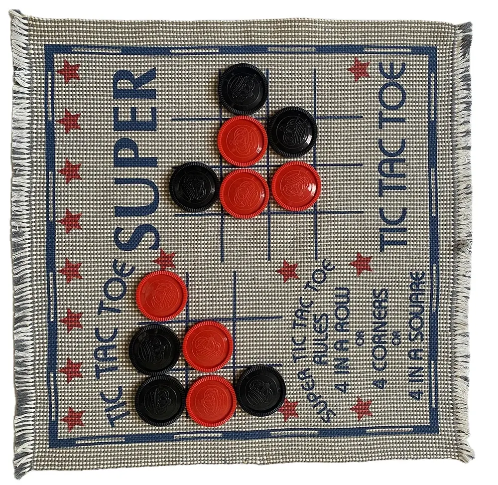 Super jeu de dames 3 en 1 bleu et étoile rouge Tic Tac Toe jeux d'échecs jeu de société boîte de couleur personnalisée/Logo