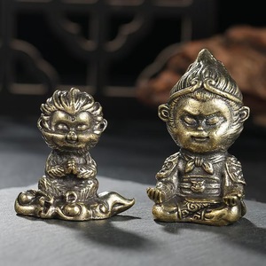 Trofeo de Escritorio Antiguo de Cobre con Diseño de Mono del Zodiaco, Mitología Negra de Wukong, Fuego Infernal, <span class=keywords><strong>Buda</strong></span> Victorioso - Product Image 3