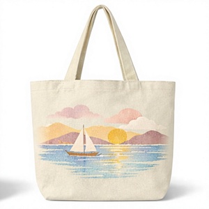Sac fourre-tout en toile de coton écologique personnalisé COTTON VOYAGE, grand format, avec poignée longue pour femme - Product Image 1