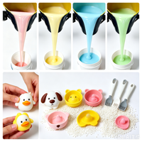 Caoutchouc liquide en silicone de qualité alimentaire à faible viscosité GT-30XX pour la fabrication de moules à gâteaux, bonbons, artisanat, répliques de moules, semi-transparent