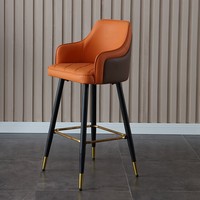 Tabouret de bar haut en acier inoxydable chromé de style nordique moderne pour la salle à manger et l'hôtellerie, design personnalisable