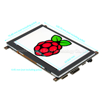 Monitor Layar Sentuh Kapasitif Transmisif IPS TFT Raspberry Pi 5 Inci 800x480 Port Lampu Latar 12-LED Kecerahan 500cd/m2