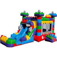 Bloc de construction gonflable de jeu de Legoing de qualité commerciale toboggan gonflable Combo château sautant gonflable pour les enfants