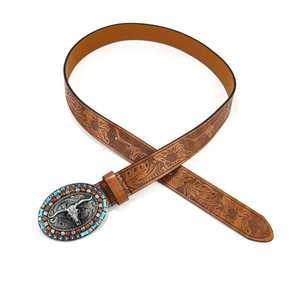 <span class=keywords><strong>Ceinture</strong></span> en cuir PU style Cowboy Punk Vintage Rétro Western Denim avec <span class=keywords><strong>grande</strong></span> plaque sculptée et boucle en alliage, largeur 3,8 cm, longueur 120 cm - Vente Flash - Product Image 4